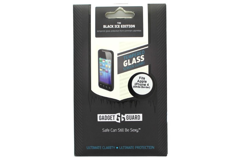 Gadget Guard Black Ice White Border Glass Screen Guard for Apple iPhone 4 4S