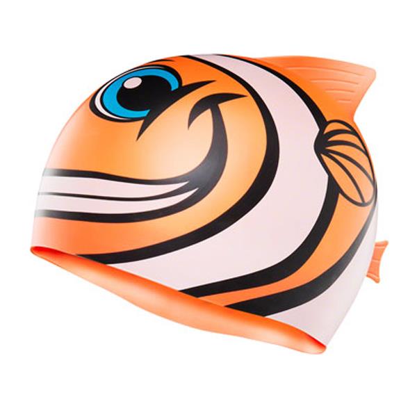 TYR CharacTYRs Happy Fish Silicon Swim Cap: Orange