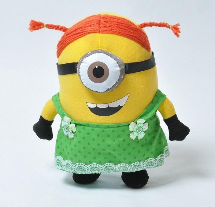 Despicable Me Dress maidservant 3D Minion Plush Soft Toy Stuffed Doll Figure 10" 