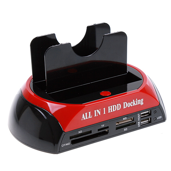 2.5" 3.5" SATA/IDE 2 Double Dock HDD Docking Station eSATA/USB Hub External Storage Enclosure Parts With Plug WLX 875