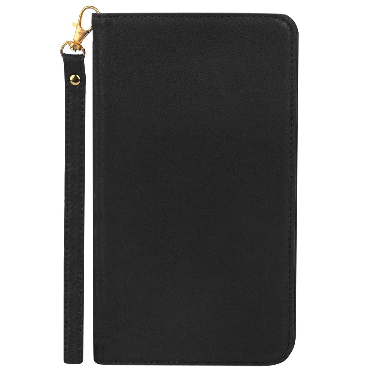 Black Executive Premium Leatherette Wallet Pouch fits HTC Desire 320