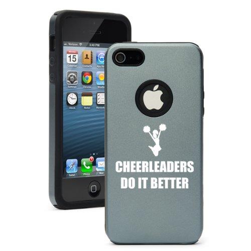 Apple iPhone 5 Silver Gray 5D2276 Aluminum & Silicone Case Cover Cheerleaders Do it Better