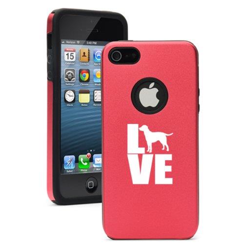 Apple iPhone 5 Rose Red 5D4579 Aluminum & Silicone Case Cover Love Labrador Retriever