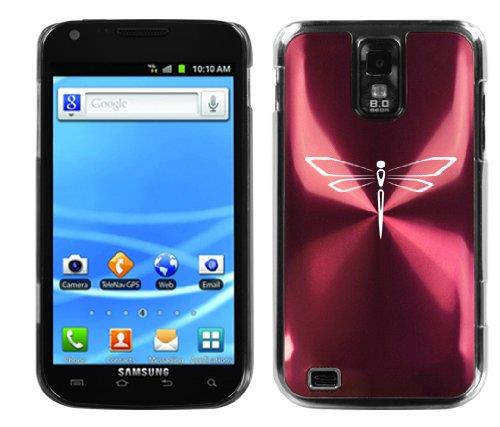 Rose Red Samsung Galaxy S II T989 T mobile Aluminum Plated Hard Back Case Cover J169 Dragonfly