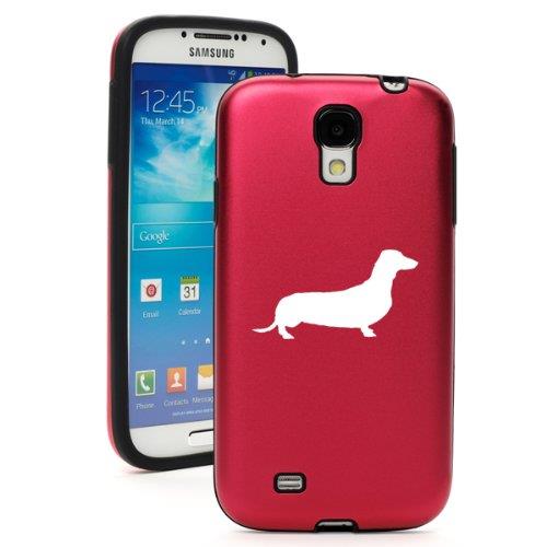 Rose Red Samsung Galaxy S4 S IV i9500 Aluminum & Silicone Hard Back Case Cover KA134 Dachshund
