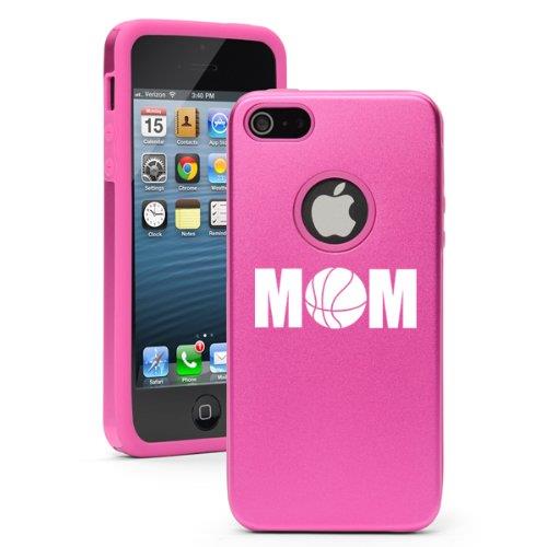 Apple iPhone 5 Hot Pink 5D3028 Aluminum & Silicone Case Cover MOM Basketball