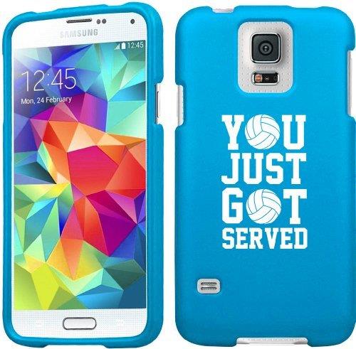 Samsung Galaxy S5 Snap On 2 Piece Rubber Hard Case Cover You Just Got Served Volleyball (Light Blue)