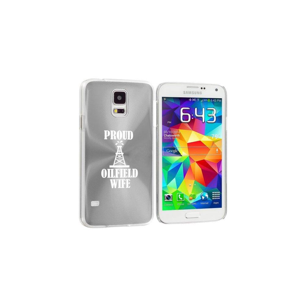 Samsung Galaxy S5 Aluminum Plated Hard Back Case Cover Proud Oilfield Wife (Silver)