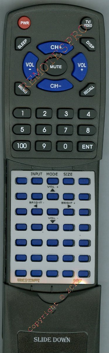 SHARP Replacement Remote Control for PNS655, PNG655U, PN455, RRMCG1003MPPZ, PNE521