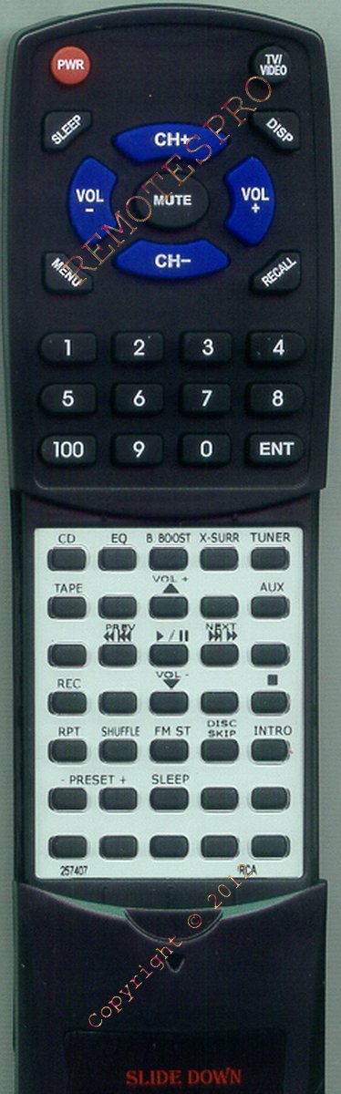 RCA Replacement Remote Control for RS2602, 257407, RS2606, RS2603, RS2601, RS2604