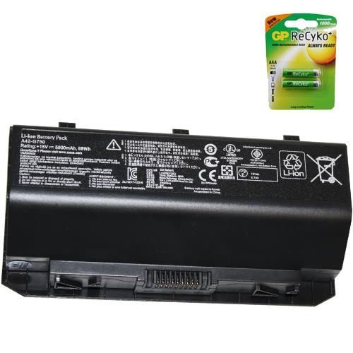 Asus ROG G750JS T4069H Laptop Battery   Premium Powerwarehouse Battery 8 Cell (Free AAA Battery) 15V 5900mAh 88Wh A42 G750, A42G750, 0B110 00200000, 0B110 00200000M