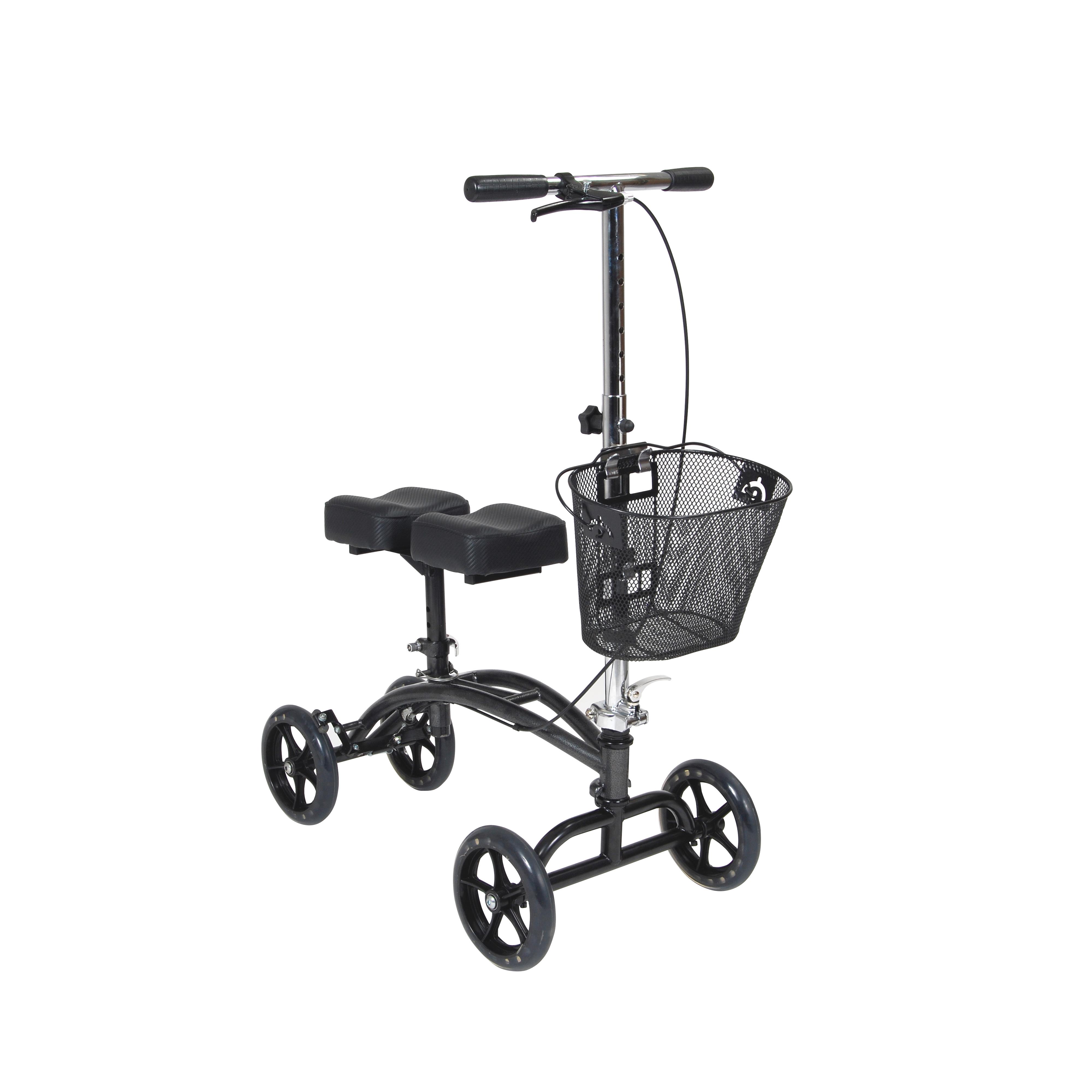 Drive Medical   796   Dual Pad Steerable Knee Walker with Basket, Alternative to Crutches   (Silver)