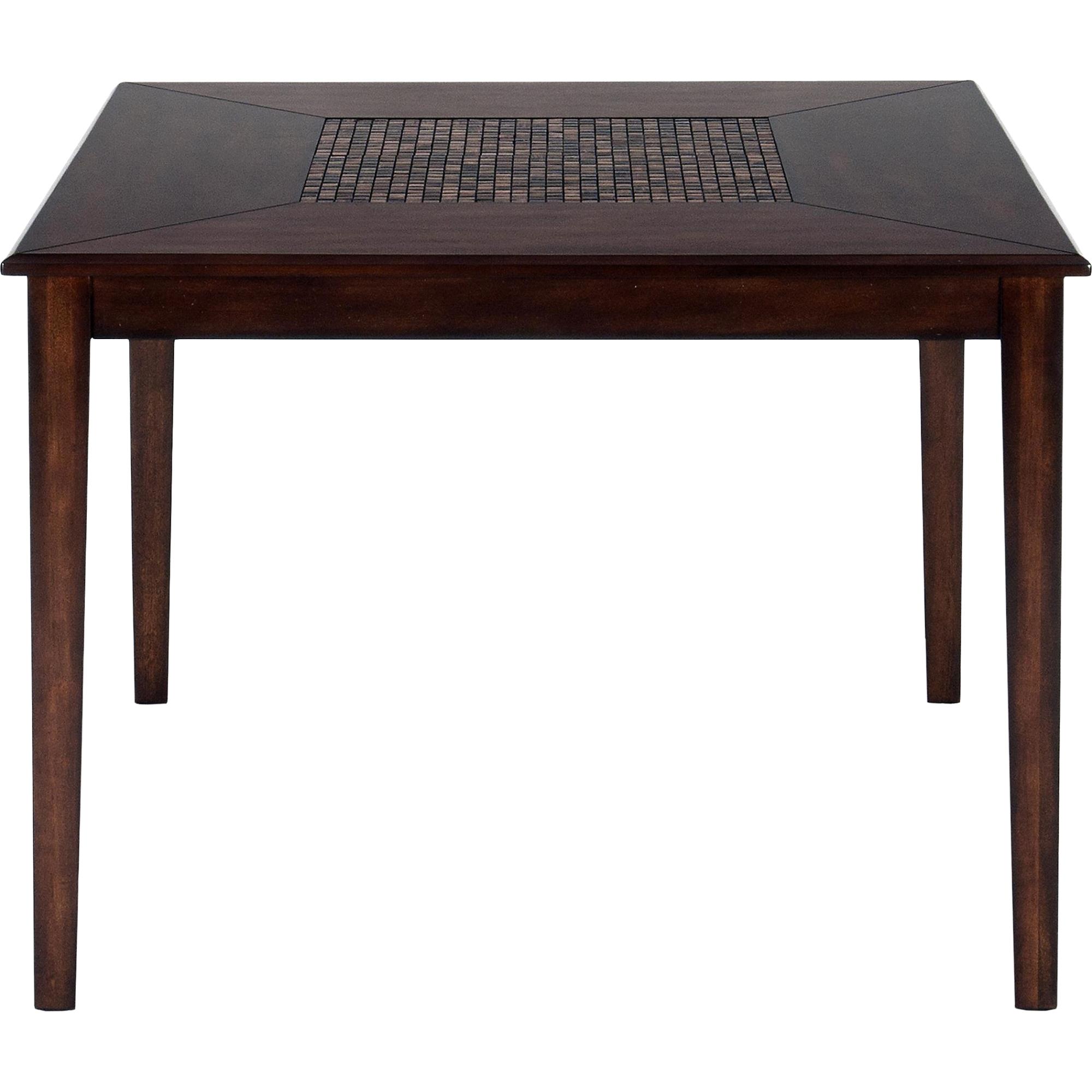 Jofran   697 50   Jofran Baroque Brown Contemporary Counter Height Square Table with Mosaic Inlay   Square Top   Tapered