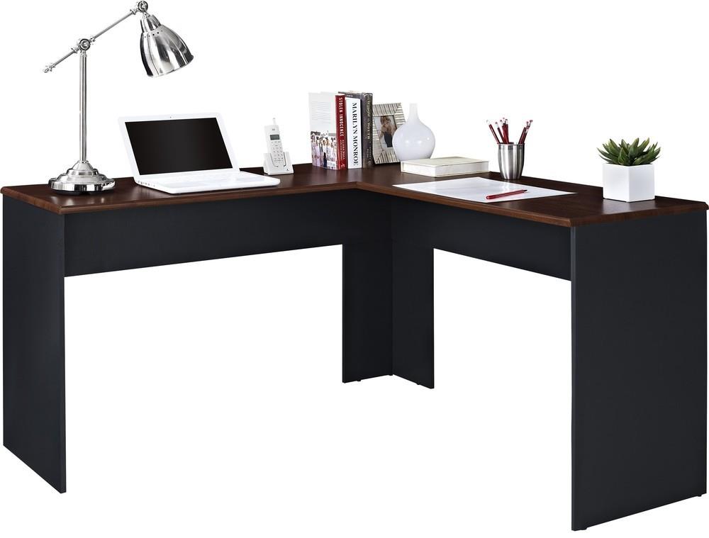 Altra Furniture 9843096 The Works Contemporary L Shaped Desk, Cherry and Slate Gray Finish