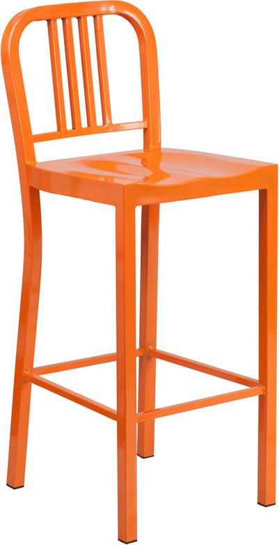 Flash Furniture CH 31200 30 OR GG 30'' Orange Metal Bar Stool