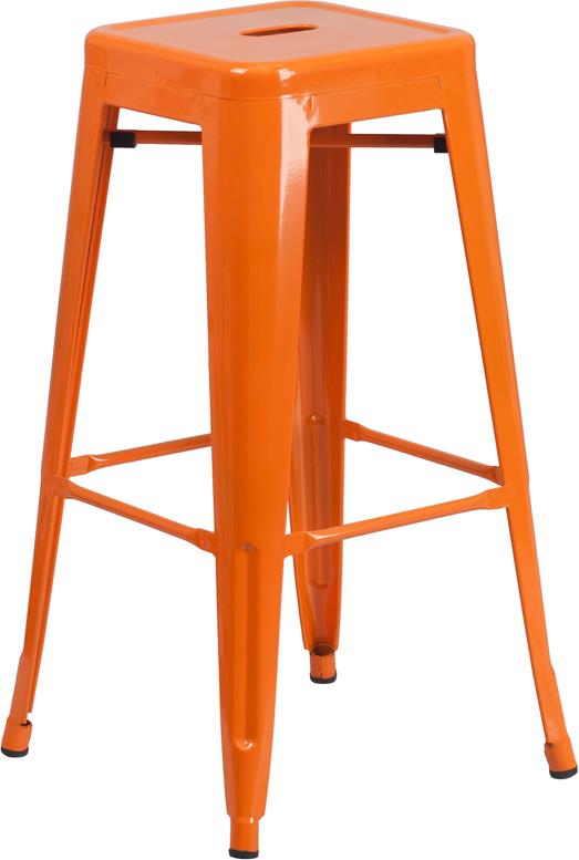 Flash Furniture CH 31320 30 OR GG 30'' Backless Orange Metal Bar Stool