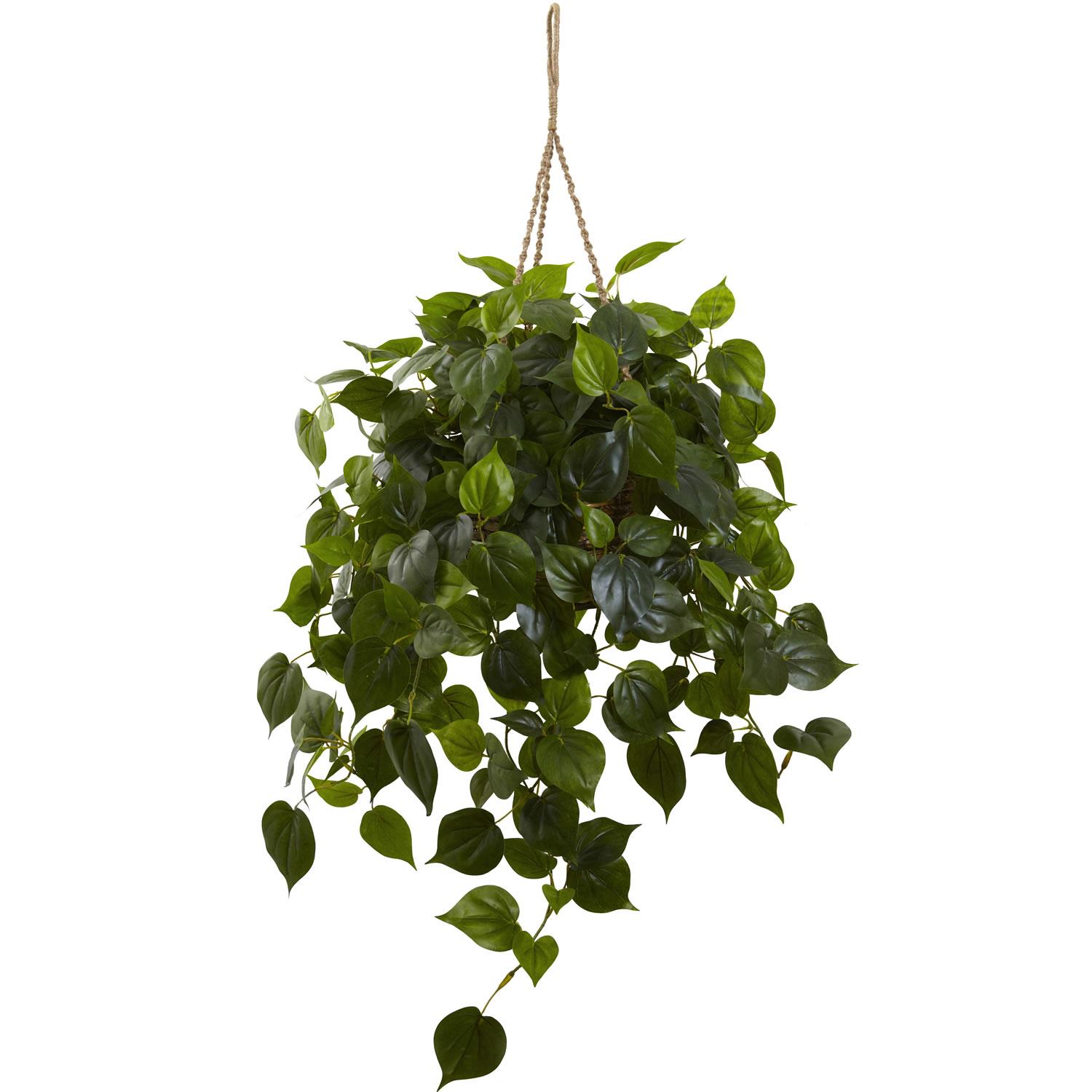 Nearly Natural UV Resistant Indoor/Outdoor Philodendron Hanging Basket