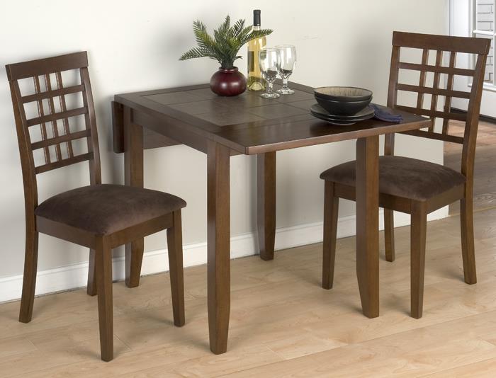 Jofran 976 Caleb Brown 3 Piece Double Drop Leaf Dining Room Set