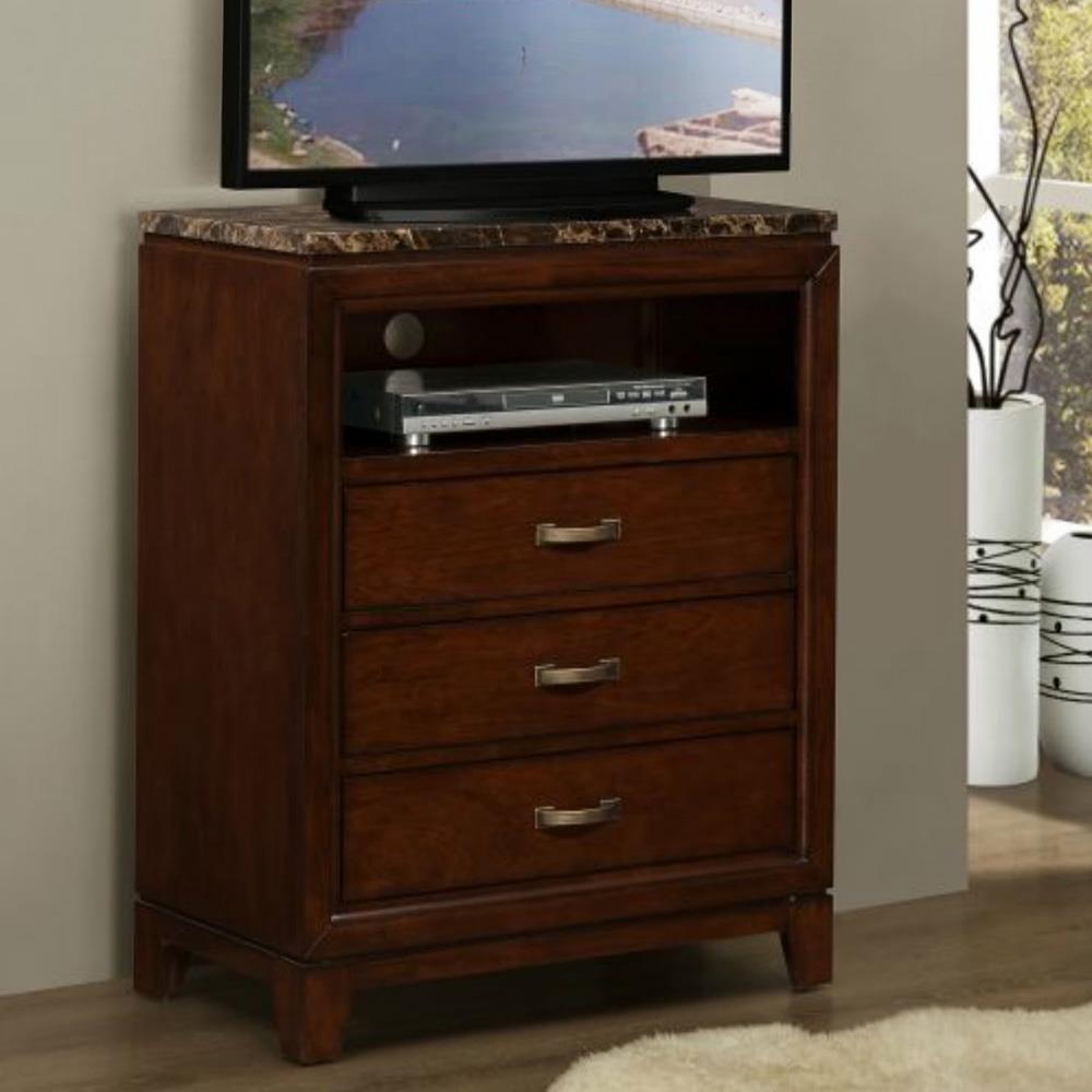 Homelegance Bleeker 3 Drawer TV Chest w/ Faux Marble Top