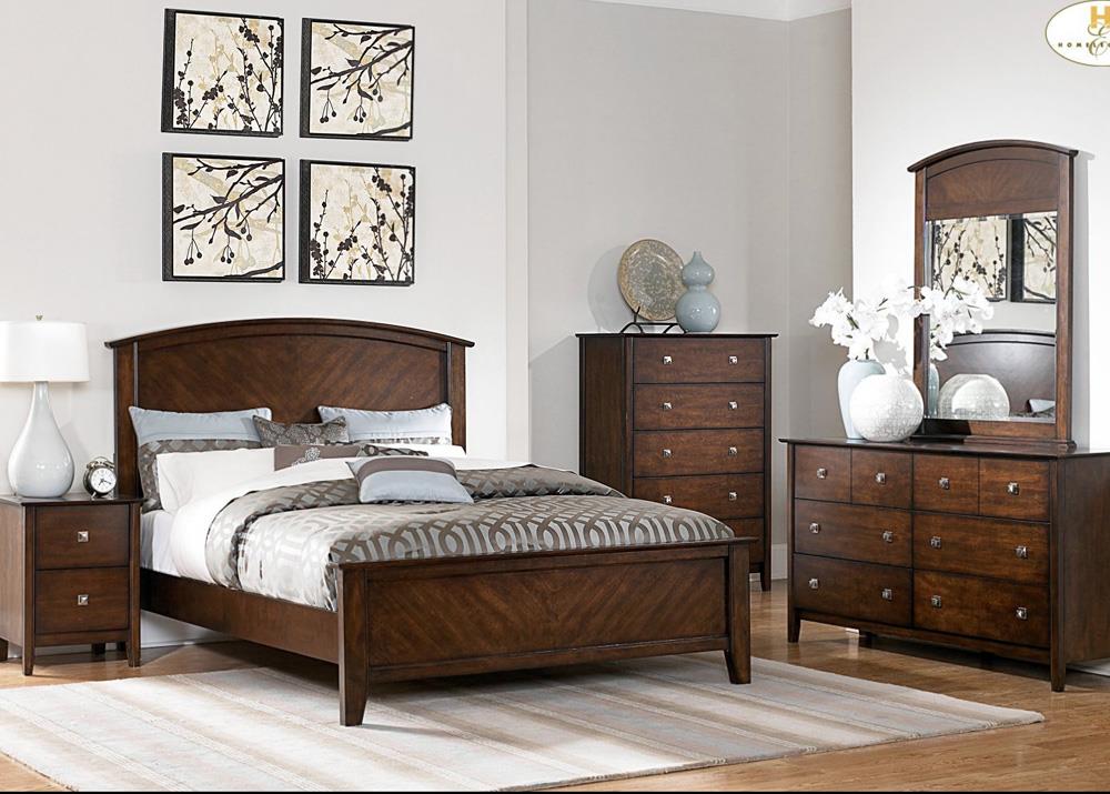 Homelegance Cody 5 Piece Panel Bedroom Set in Warm Cherry