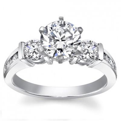 1.25 ct Ladies Round Cut Diamond Engagement Ring in 14 kt White Gold