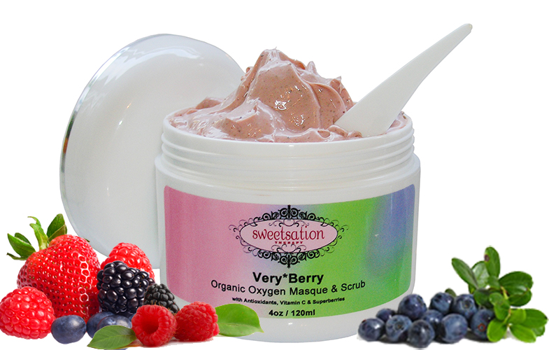 Very*Berry Organic Oxygen Masque & Scrub with Antioxidants, Vitamin C & Superberries, 4oz