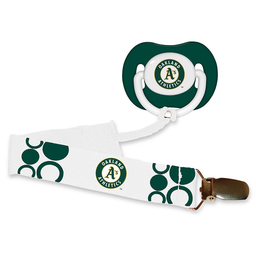 Baby Fanatic Pacifier with Clip   Oakland Athletics