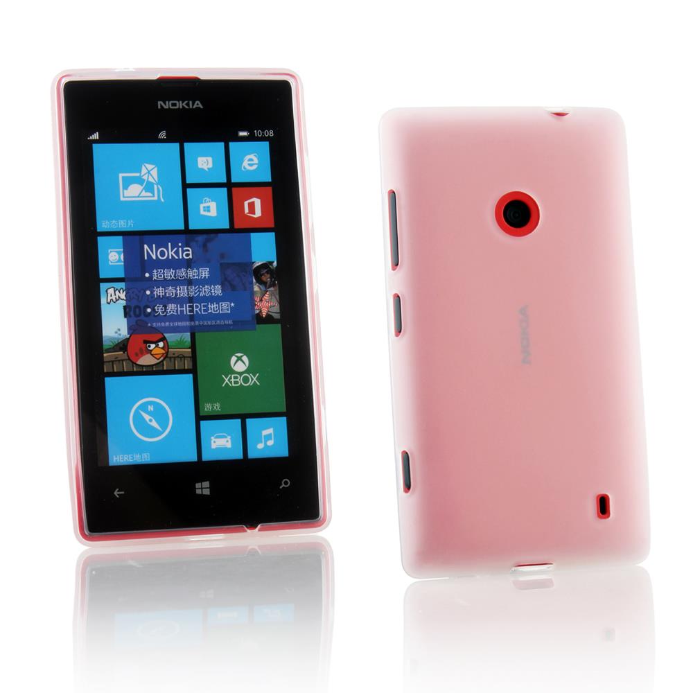 Kit Me Out US TPU Gel Case + Screen Protector with MicroFibre Cleaning Cloth for Nokia Lumia 525   Clear Frosted Pattern