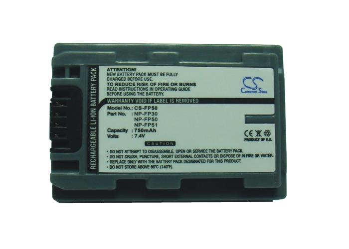 750mAh Battery For SONY DCR HC41, DCR SR50, DCR DVD203E, DCR HC43E, DCR DVD203