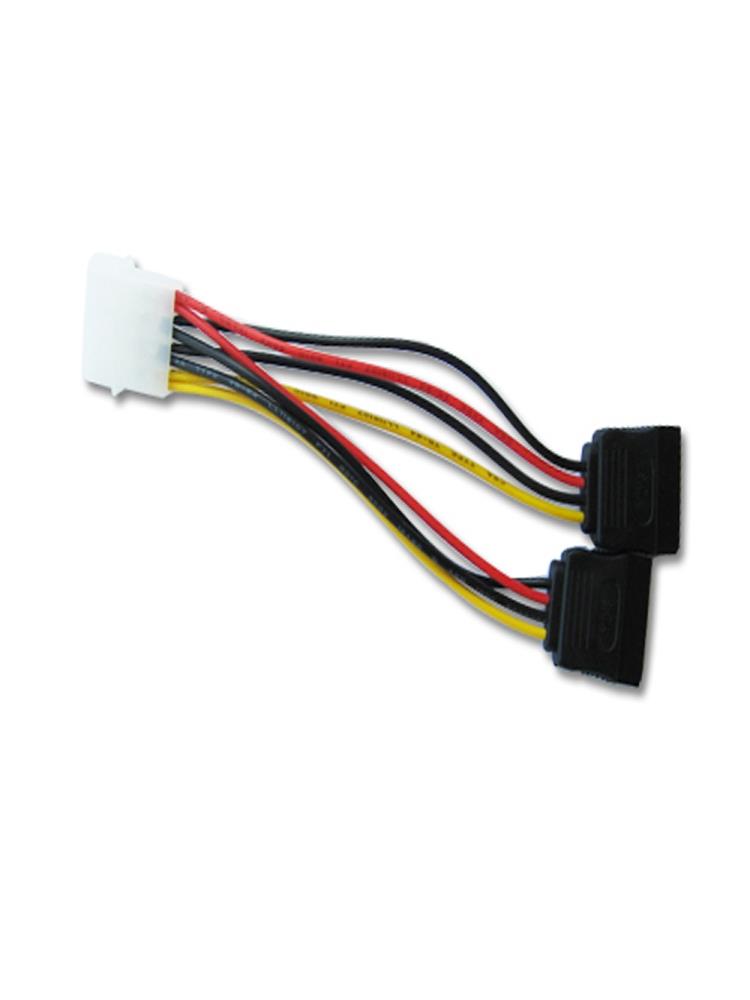 Coboc SC PWA MOL 8 SATA SS 8" Molex 4 pin LP4 Male to 2x SATA 15 pin Female Power Y Splitter Converter Adpater Cable