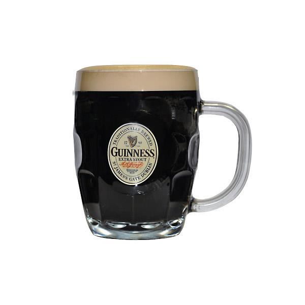 Guinness Label Glass Beer Mug   16 oz