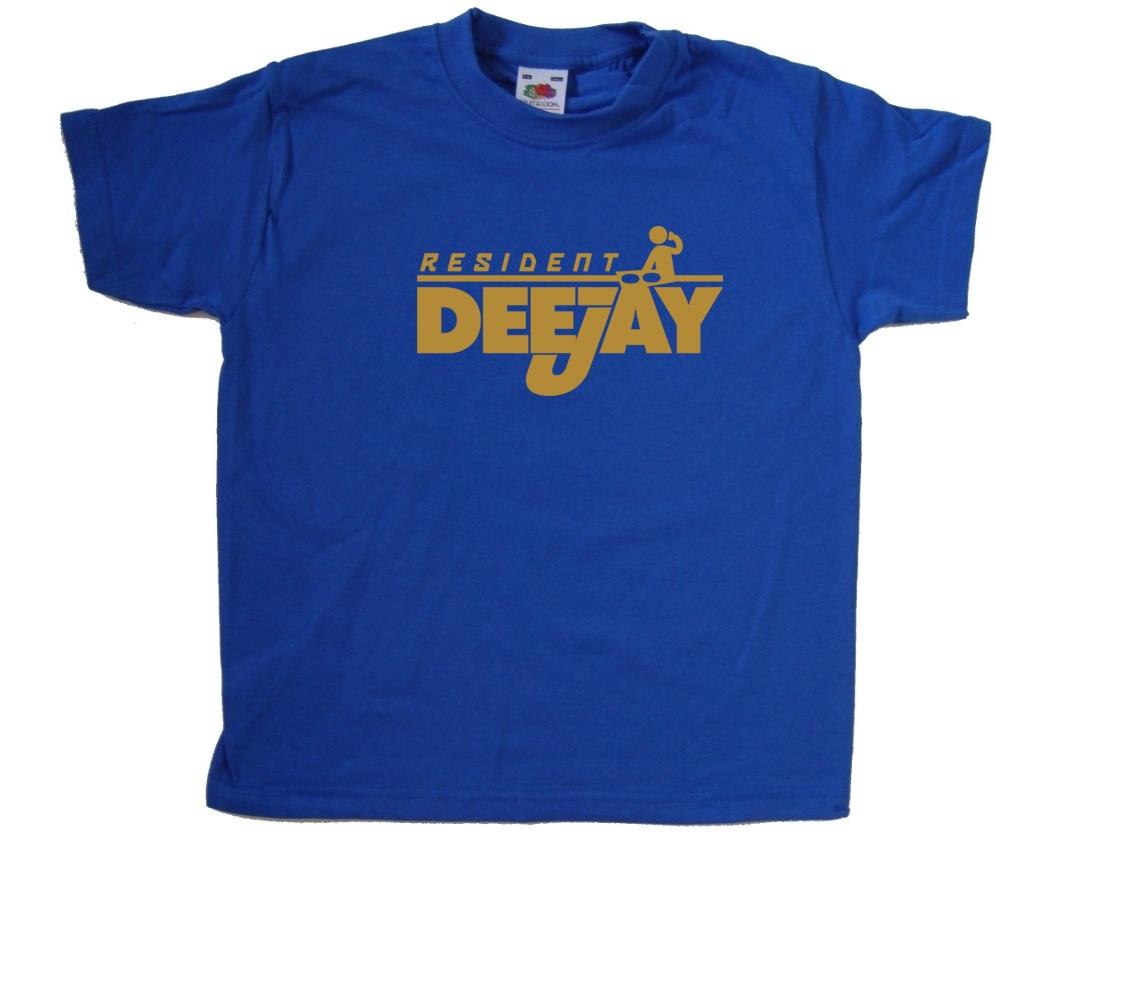 Resident Deejay Music Royal Blue Kids T Shirt