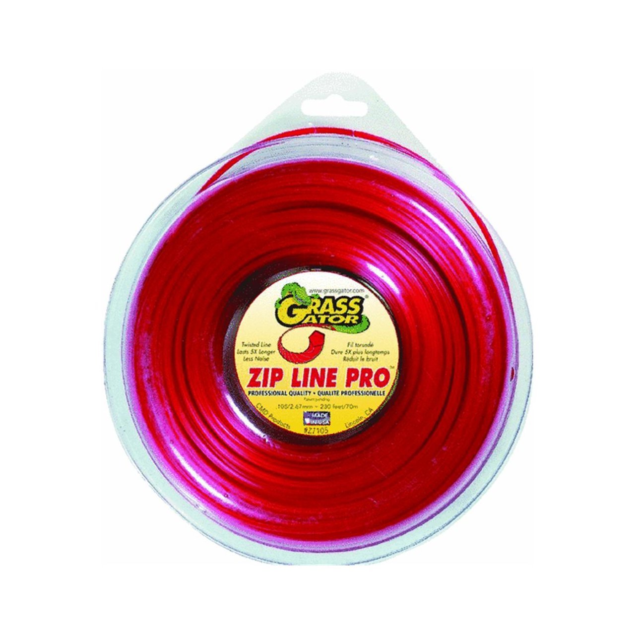 Grass Gator, Z7105, 213', .105 Diameter, Twisted Pro Trimmer Line Zip String Trimmer Line Pro Large Donut