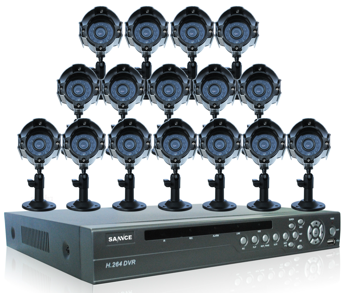 KGuard KG OT801 4HW227A 500G 8 Channel DVR Security System & 4 Cameras 600 TVL with Smartphone and Tablet Remote viewing