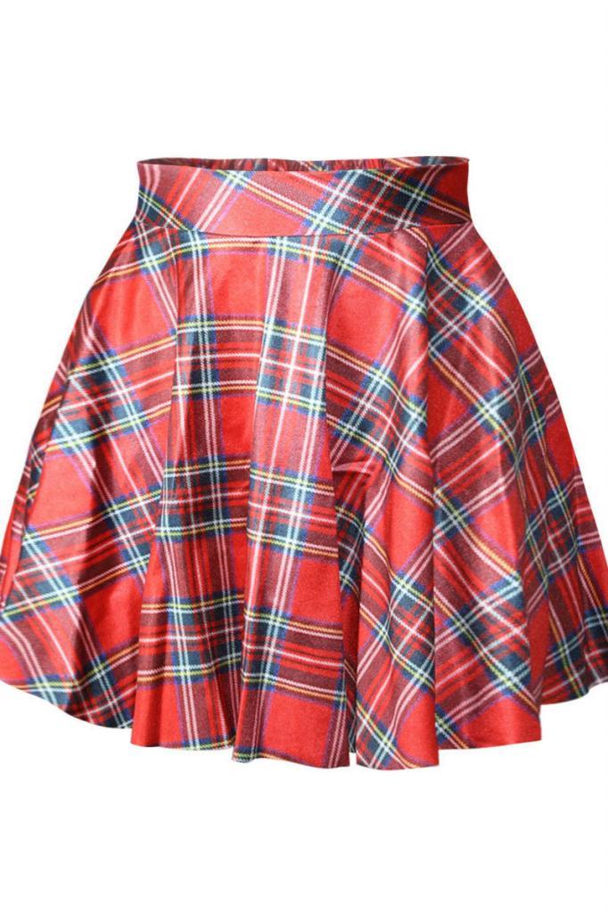 Dear Lover Women's Mini Plaid Schoolgirl Style Fashion High waisted Skirt   Sexy Skirts