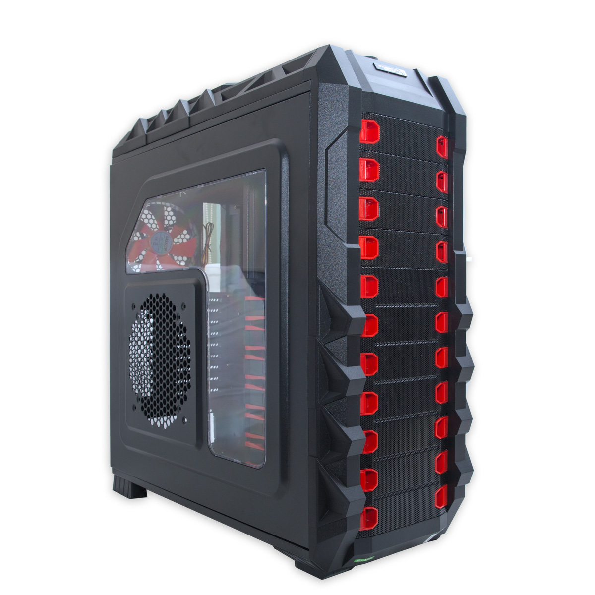 Rosewill THOR V2 Gaming ATX Full Tower Computer Case, support up to E ATX / XL ATX, come with Four Fans   1 x Front Red LED 230mm Fan, 1 x Top 230mm Fan, 1 x Side 230mm Fan, 1 x Rear 140mm Fan Retail