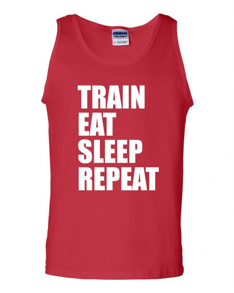 Train Eat Sleep Repeat Adult Tank Top T Shirt Tee