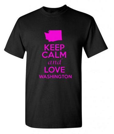 Keep Calm and Love Washington Adult T Shirt Tee