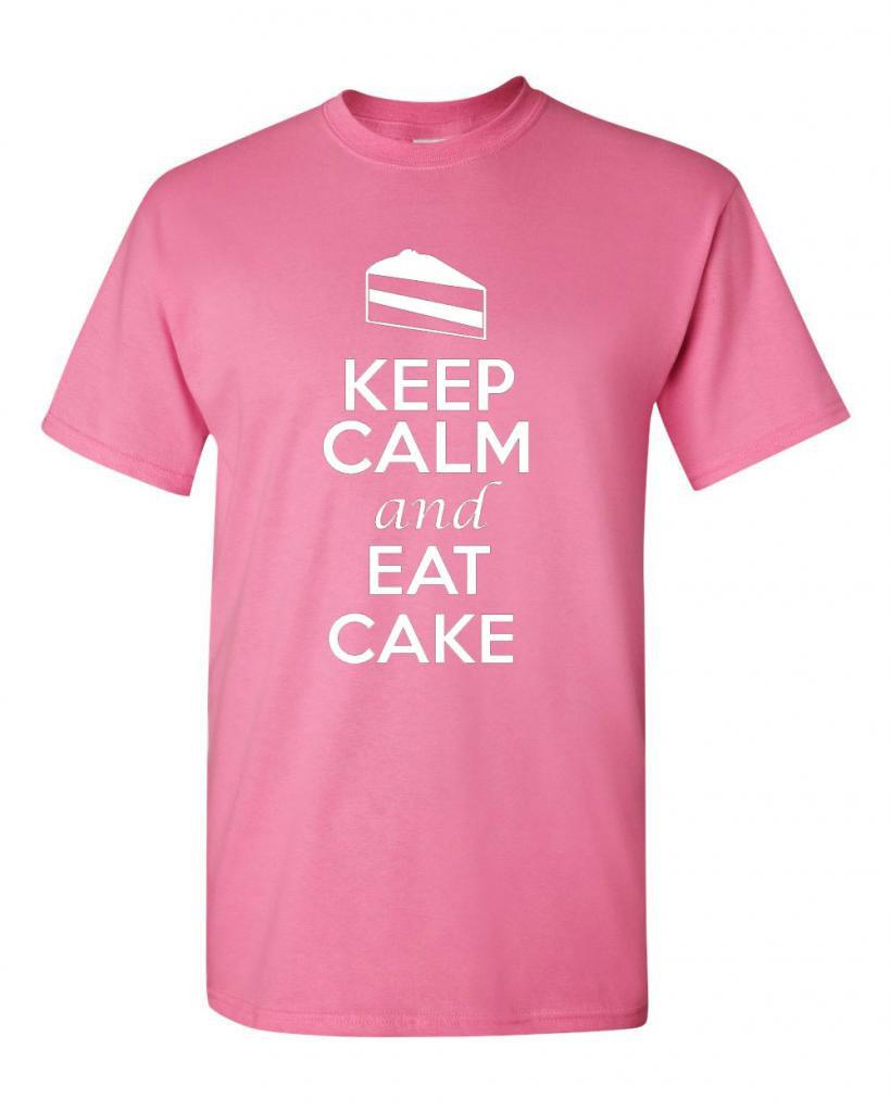 Keep Calm and Eat Cake Adult Novelty T Shirt Tee