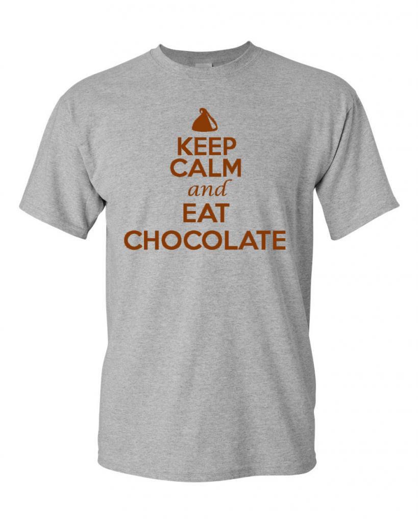 Keep Calm and Eat Chocolate Adult Novelty T Shirt Tee