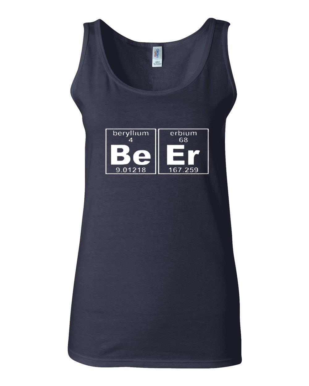 Junior Beer Periodic Element Funny Statement Graphic Sleeveless Tank Top