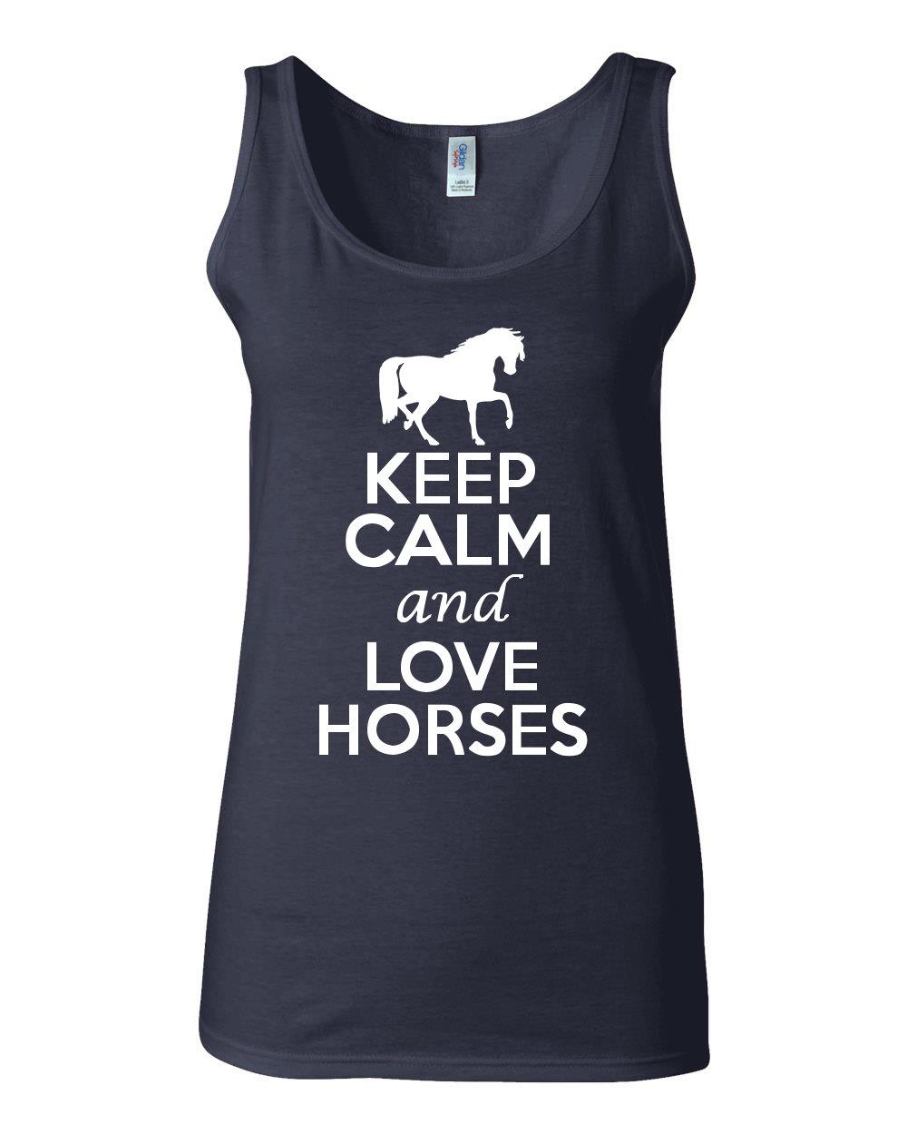 Junior Keep Calm And Love Horses Graphic Sleeveless Tank Top