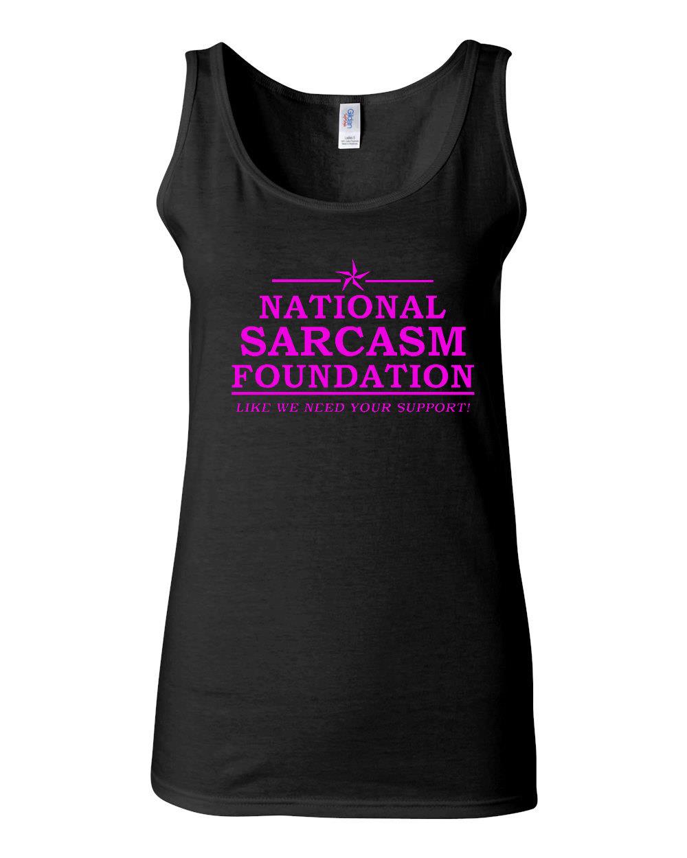 Junior National Sarcasm Foundation Design Statement Sleeveless Tank Top