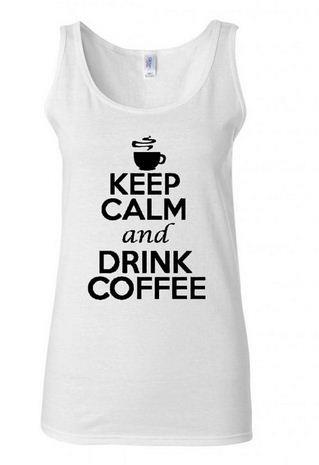 Junior Keep Calm And Drink Coffee Graphic Sleeveless Tank Top