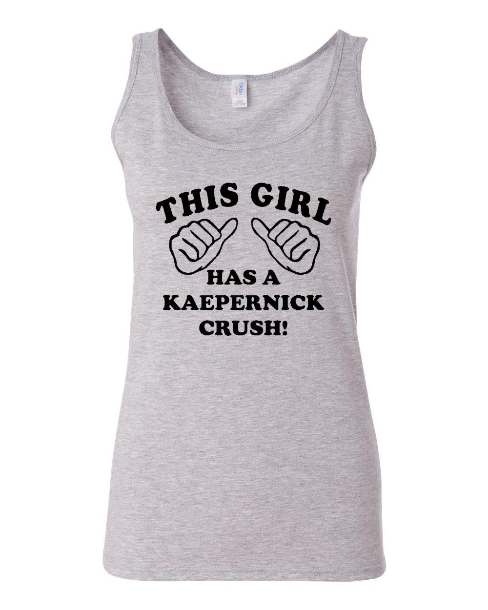 Junior This Girl Has A Kaepernick Crush Slogan Design Statement Sleeveless Tank Top