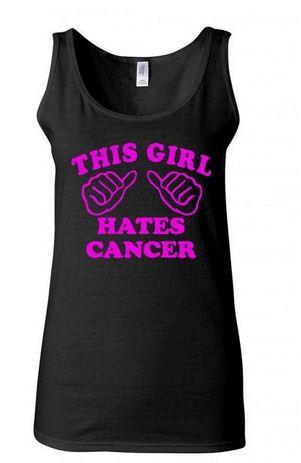 Junior This Girl Hates Cancer Humor Sleeveless Tank Top