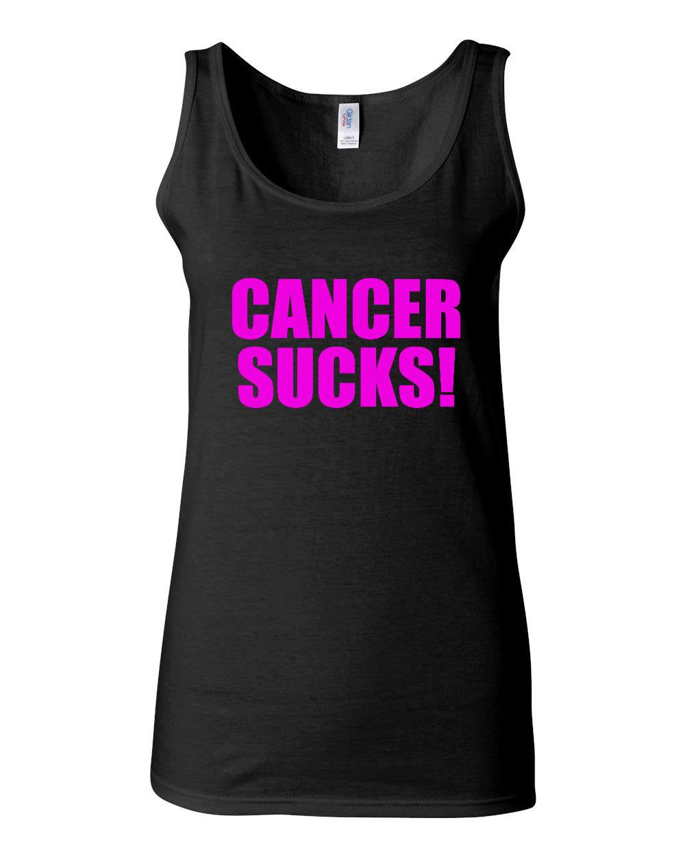 Junior Cancer Sucks Statement Graphic Sleeveless Tank Top