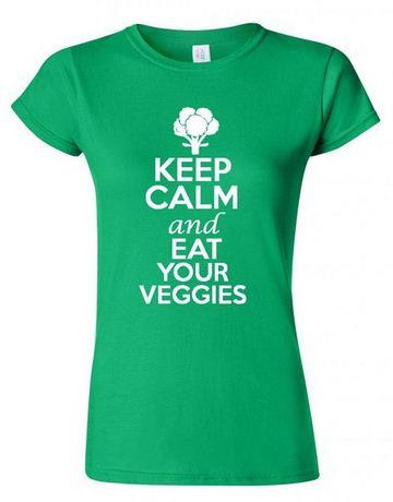 Junior Keep Calm And Eat Your Veggies T Shirt Tee