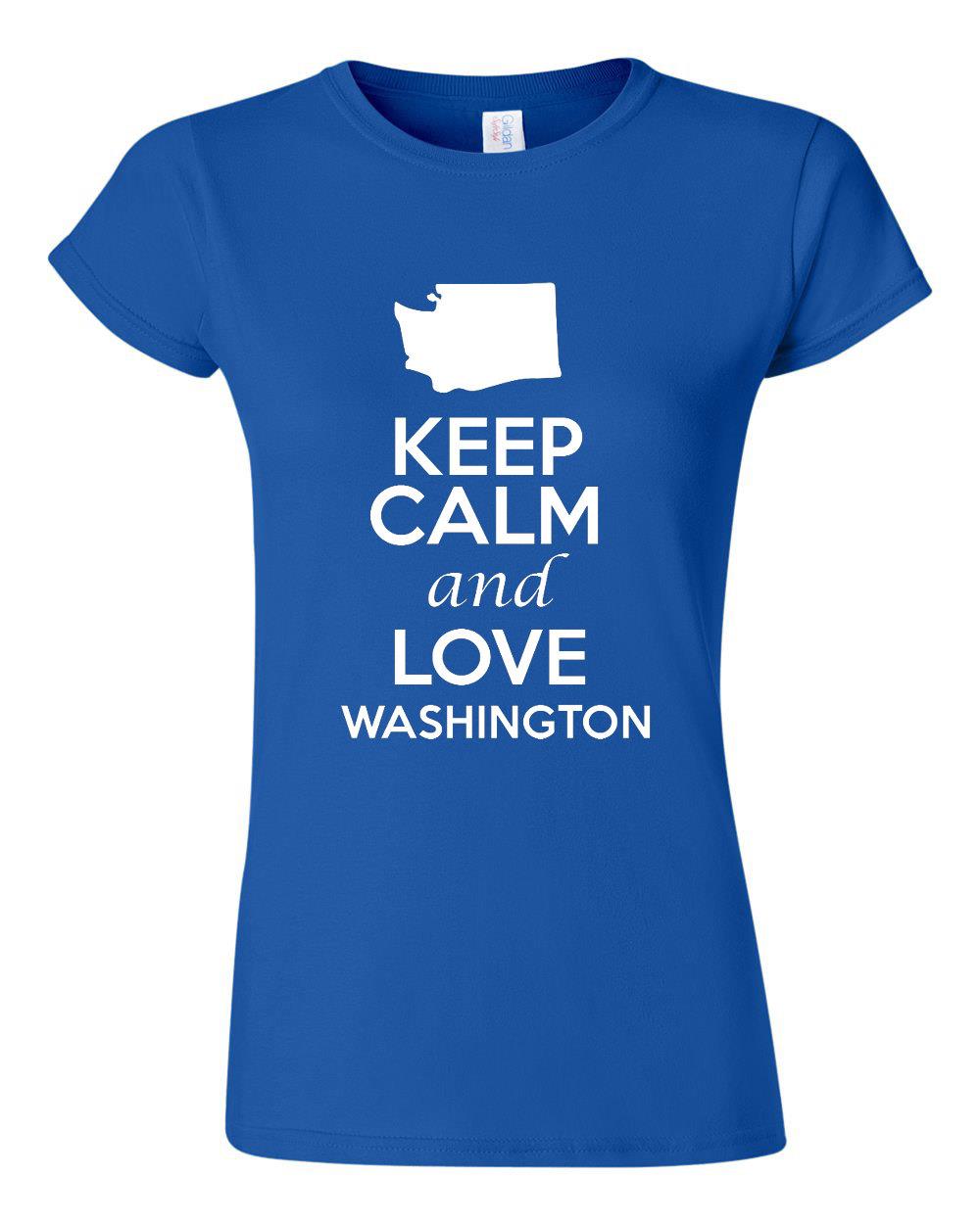 Junior Keep Calm and Love Washington T Shirt Tee