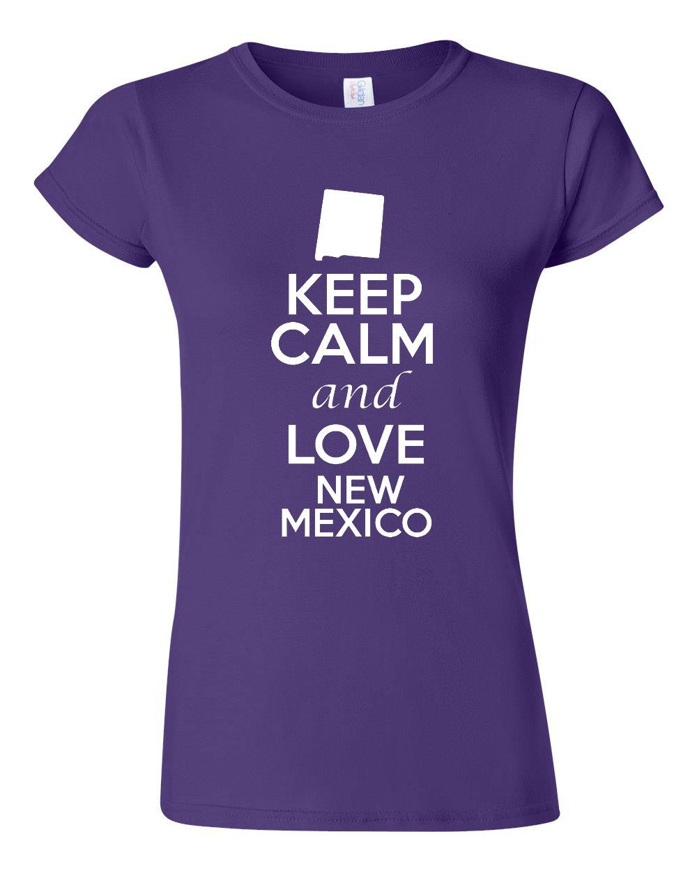 Junior Keep Calm and Love New Mexico T Shirt Tee